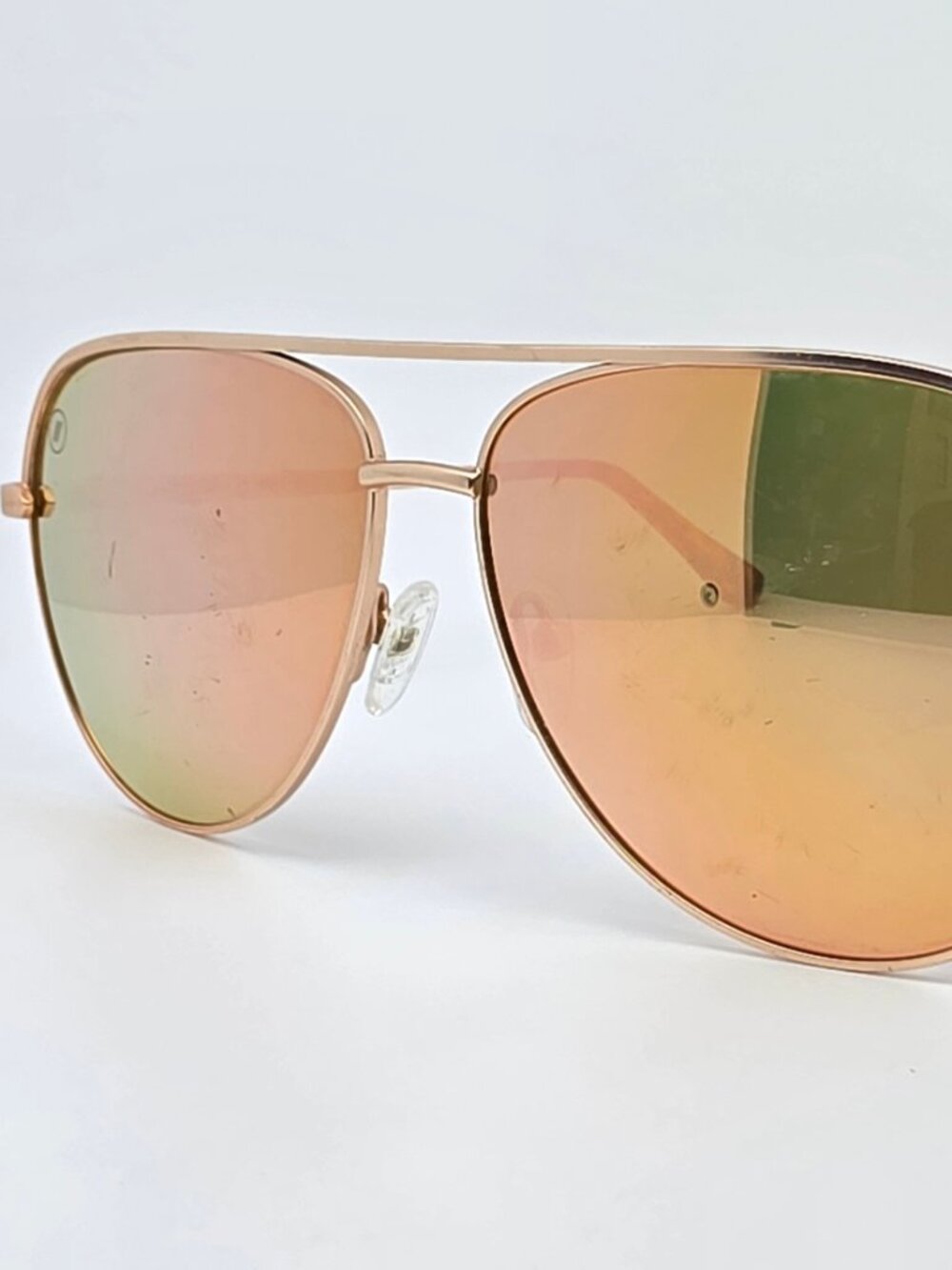Blenders Flirt Wagon Gold Frame Polarized Champaign Mirrored Aviator Sunglasses